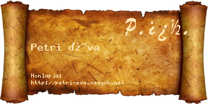 Petri Éva névjegykártya